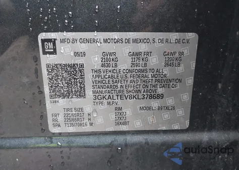 2019 GMC Terrain Sle from USA, damaged, VIN 3GKALTEV8KL378689
